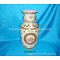 White Porcelain 16" Decal Classic Vase